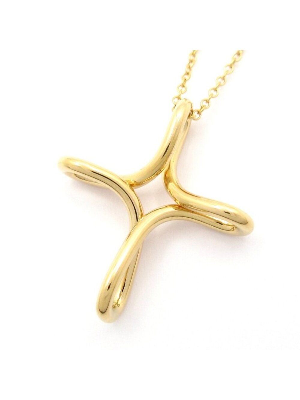 Tiffany & Co Necklace Open Cross 18k Yellow Gold